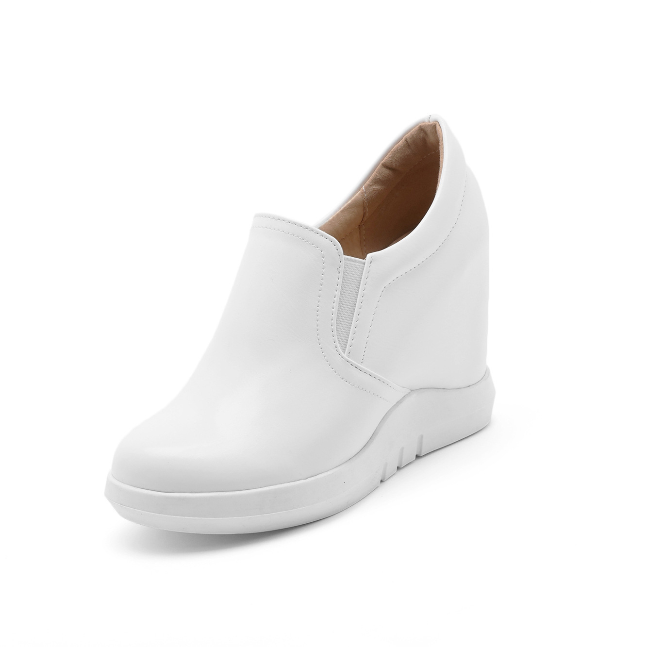 Hidden Platform Wedges Sneakers Women Spring Autumn Casual Shoes On Platform Comfort Wedge Heels Red White Sneaker Female 241213