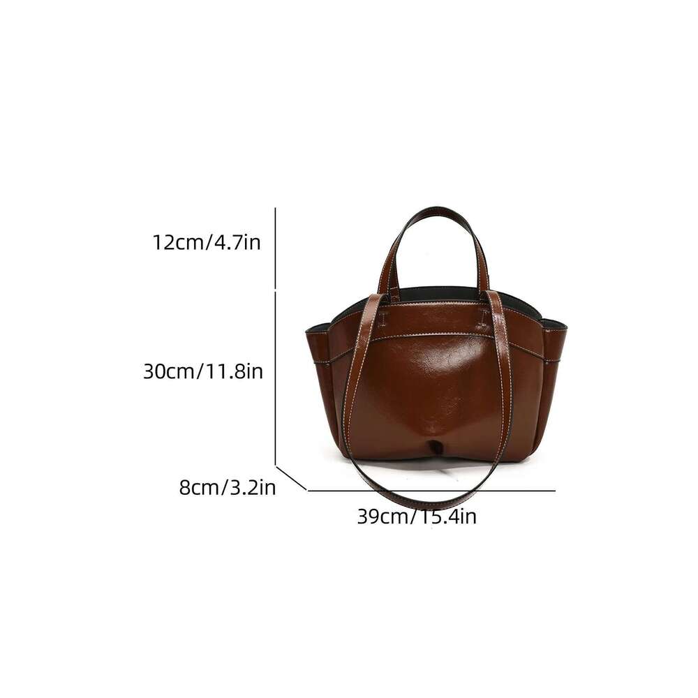 Retro Shiny Tote Large Capacity Upper Mother And Child Single Shoulder Handbag Shopping Bag