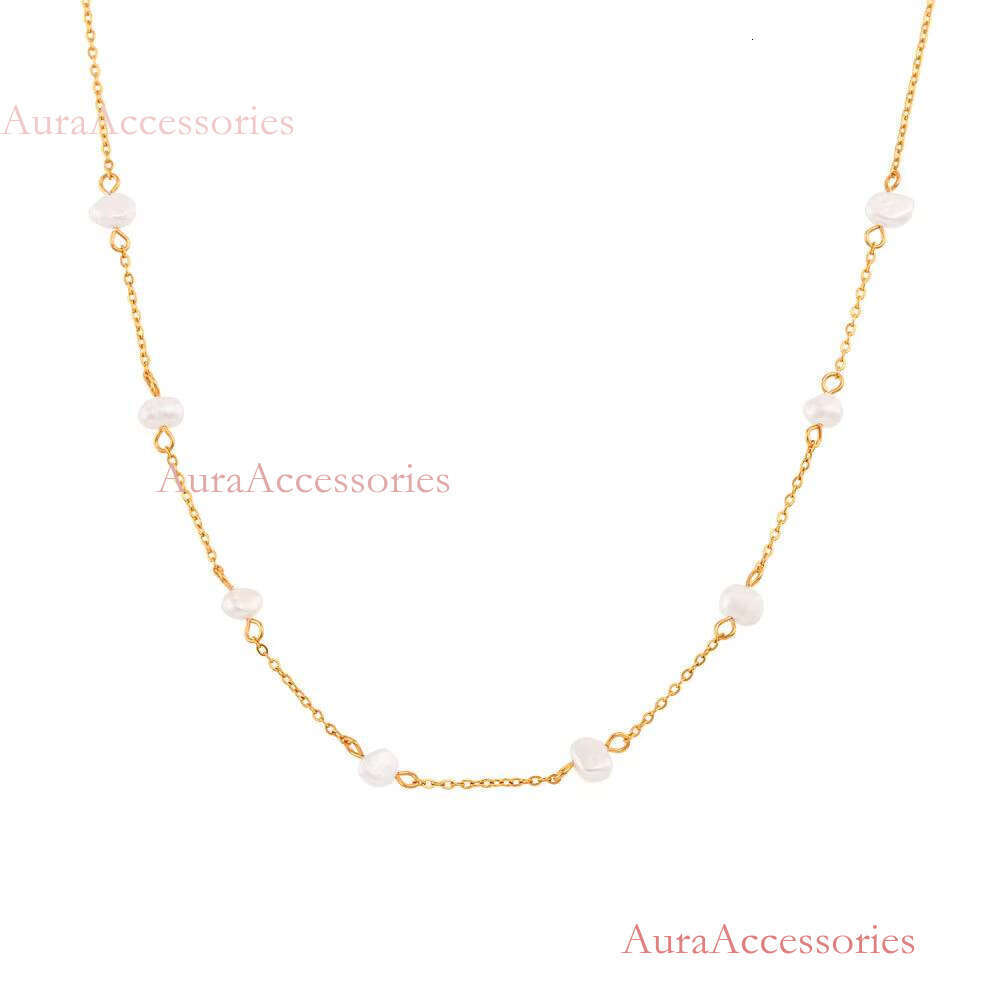Fashion Simple Popular Bracelet Jewelry Stainless Steel Freshwater Pearl Chain Bridal Necklace