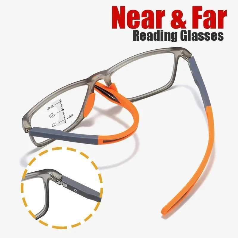 TR90 Anti-blue Light Multifocal Reading Glasses Men Women Progressive Near Far Eyewear Ultralight Sports Farsight Eyeglasses W250513