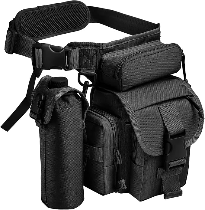 VOTAGOO Waterproof Military Tactical Drop Leg Pouch Bag Type B Cross Over Leg Rig Outdoor Bike Cycling Hiking Thigh Bag