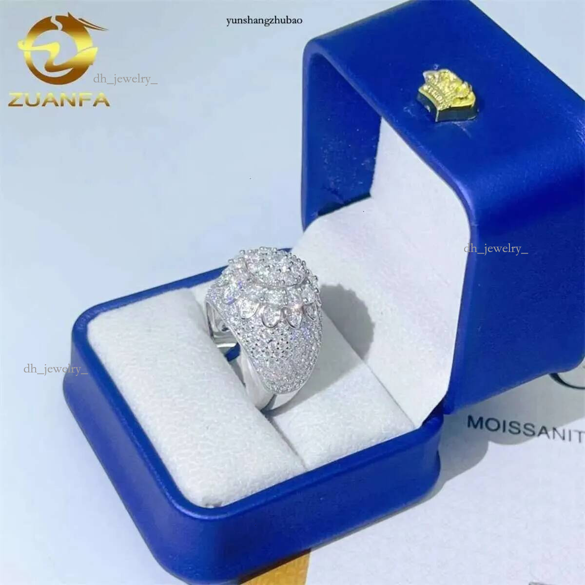 Band Rings New arrival fine jewelry sterg sier iced out dia hip hop mens moissanite ring