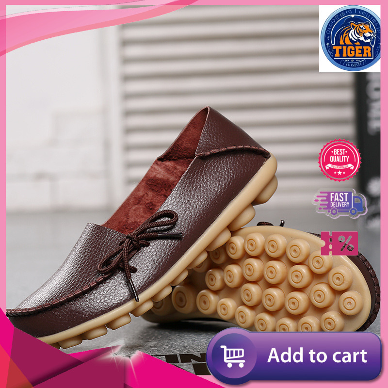 Ddmytiger Large Size Two Layer Leather Breathable Anti Slip Mother S Cow Tendon Sole Shallow Mouth Women Shoes Sandals Flat Nurse Outdoor Shoes