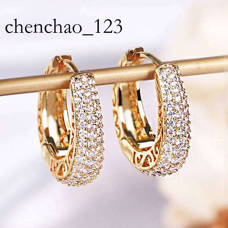 sterling sier colored zircon women hip hop street crystal hollow design dia Stud earrings jewelry