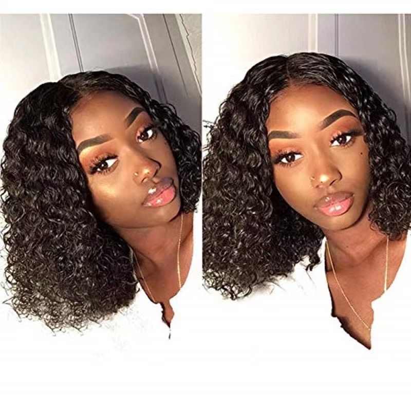 hairpiece New Womens black medium split small roll explosive head chemical fiber high-temperature silk wig cover