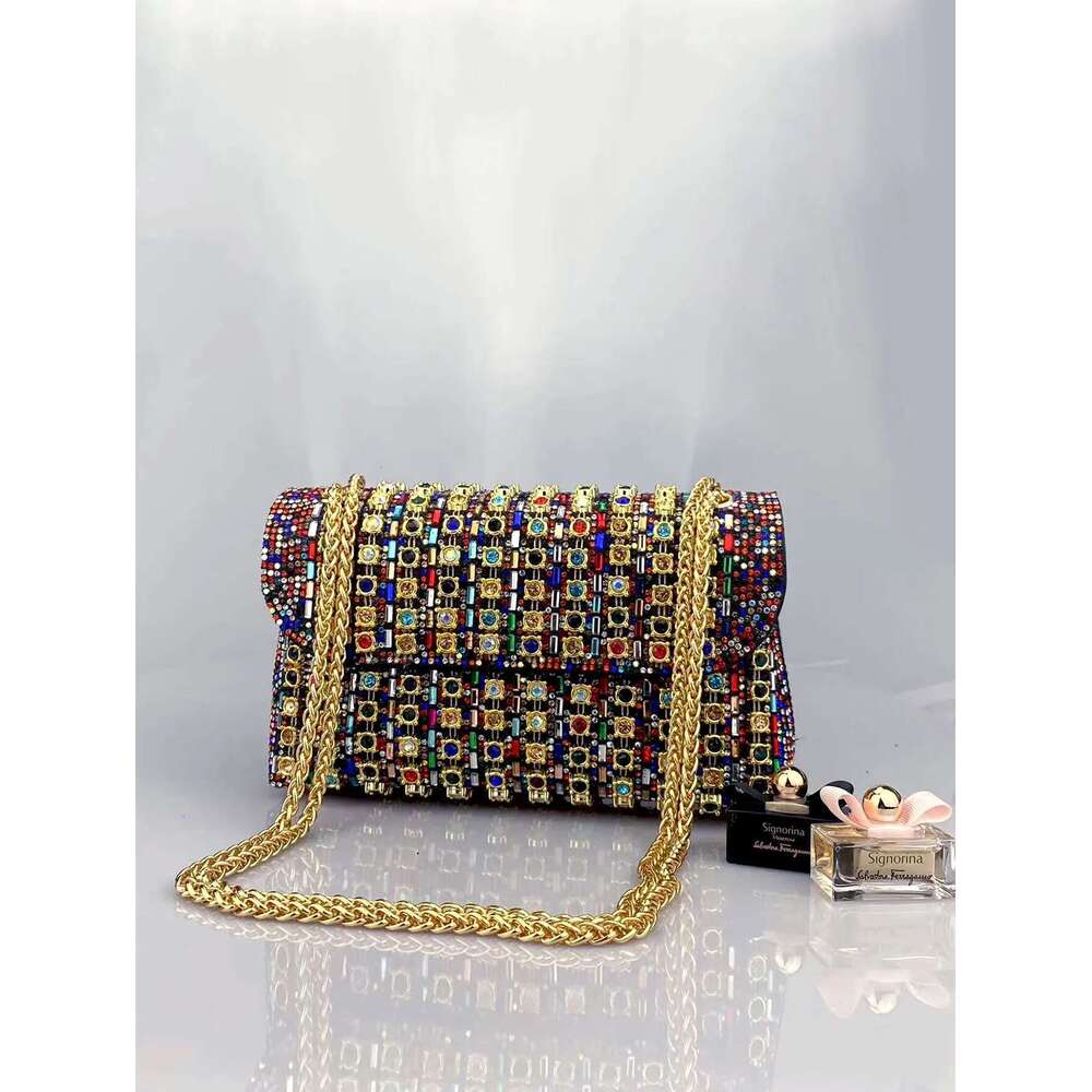 Dia AB Crystal Clutches Bags For Wedding Party tail Purse Chain Shoulder Women Clutch Bag Handbag