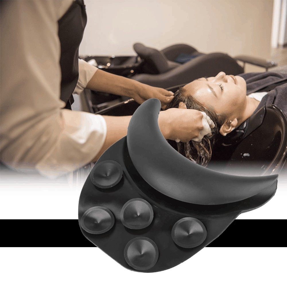 Black Silicone Hair Washing Neck Pillow Pad