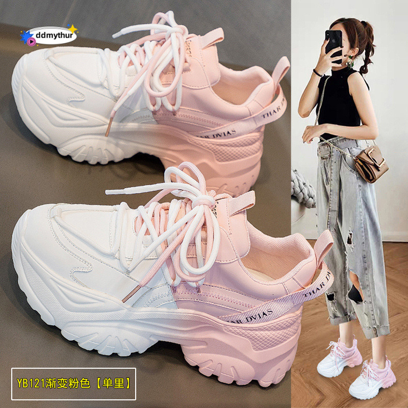 Dad 2025 Spring and Autumn New Summer Thick Bottom Versatile Casual Sports White Mesh Breathable Women's Shoes ddmythur