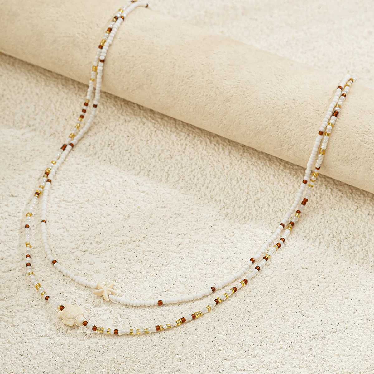 KunJoe 2Pcs Bohemian Turtle Sea Star Waist Chain Set for Women Summer Bikini Small Seed Beads Belly Chain Beach Body JewelryT250513