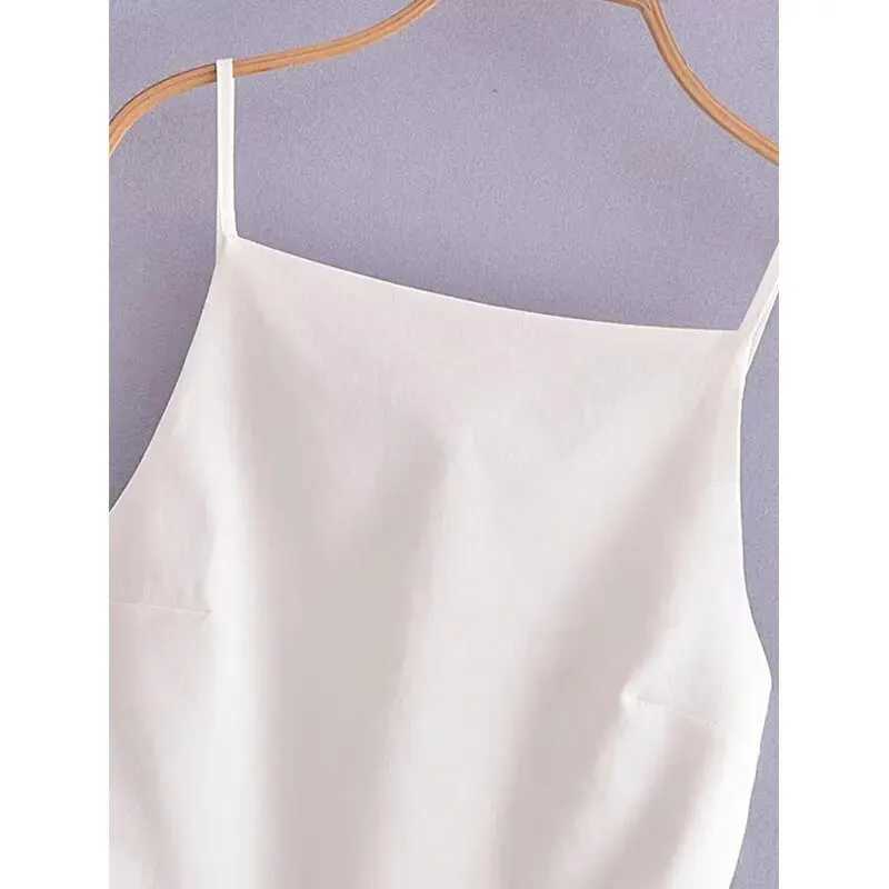 Women Fashion Solid Lace Up Backless Camisole Vintage Thin Straps Square Collar Female Chic Lady Tops M250513