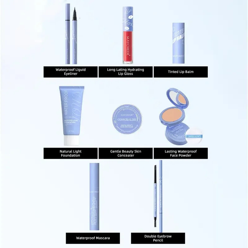 All-In-One Makeup SetFull Makeup Kit Gift Include ConcealerFoundationEyelinerEyebrow PenMascaraLipstick Makeup for Women 250512
