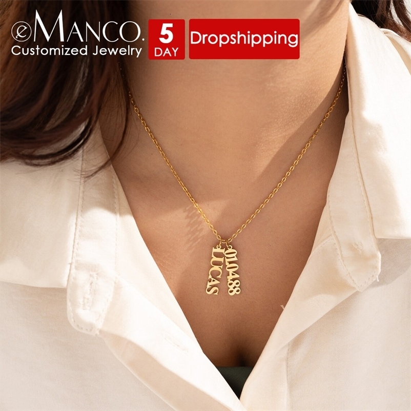 Personalized Customized Vertical Multi-Name Womens Necklace Stainless Steel Nameplate Pendant Ideal for Romantic Gifts 250512