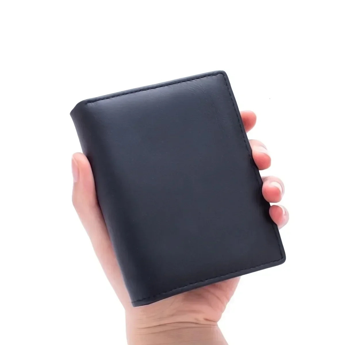 Mens Wallet Genuine Leather Wallets for Men Coin Purse Vintage Vertical Short Credit Card Holder Money Bag Mens RFID Wallet 250512