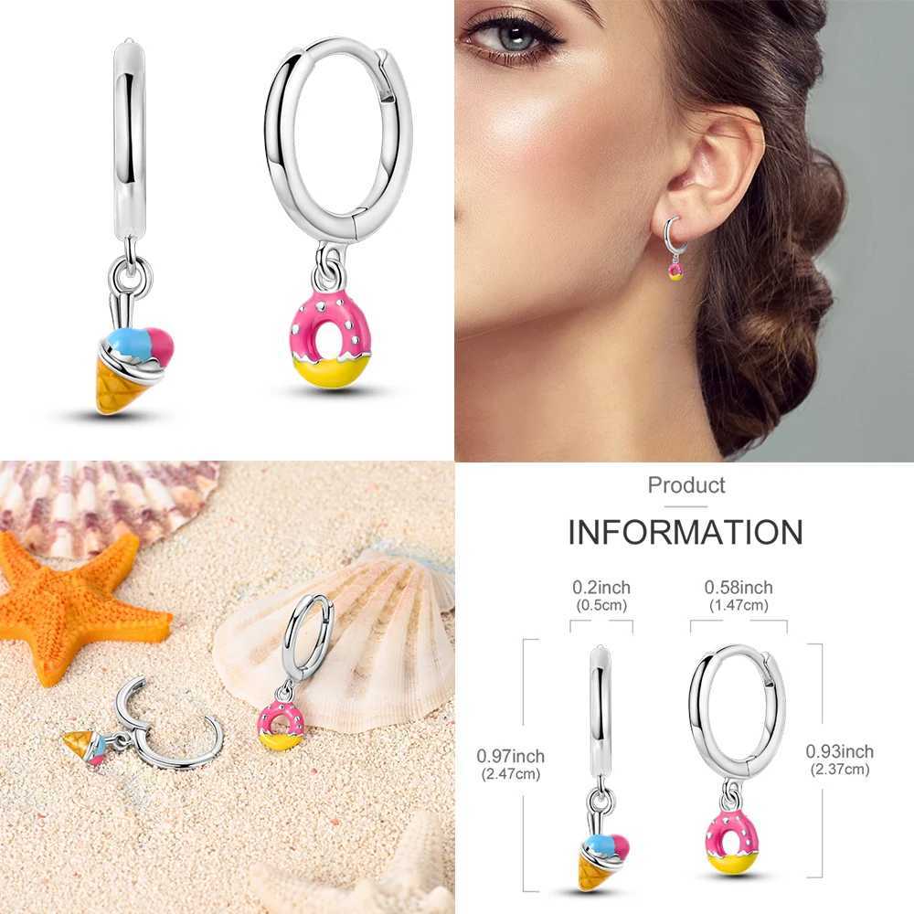 925 Sterling Silver Colored Zirconium Hoop Earrings Pave Large Circular Shape Earring Gift For Women Jewelry Anniversary Wedding Y250510