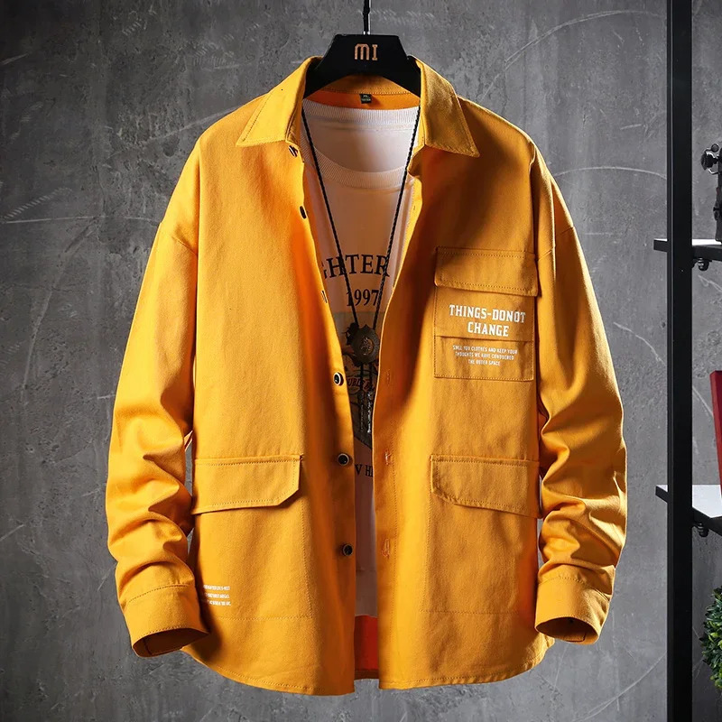 2024 autumn freight shirt mens casual multi pocket street clothing long sleeved Korean fashion cotton 250506Z