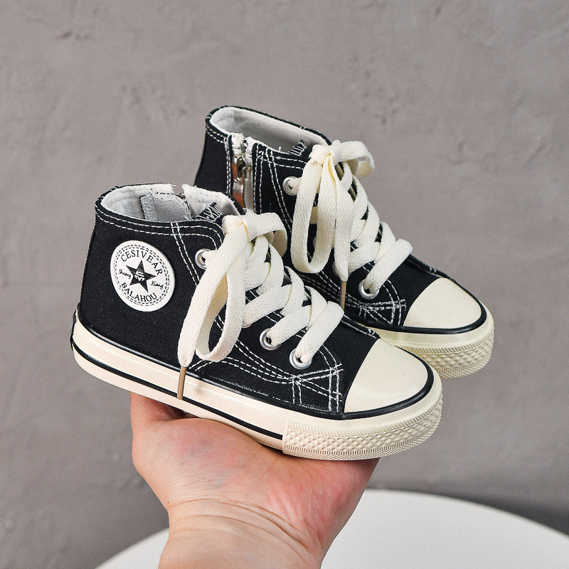 Kids Canvas Shoes for Girls Baby Boys Candy Color High Top Shoes Happysteps Sneakers Toddler Casual Summer Cloth Shoes Board Trainers Sizes US4C-4Y H0