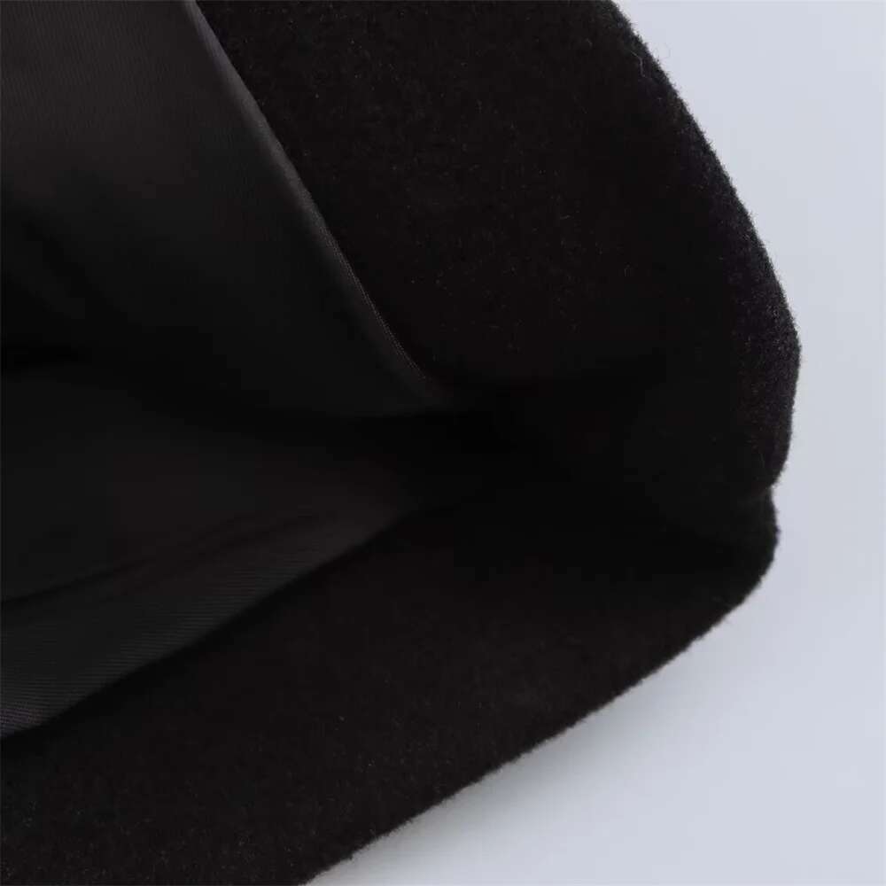 UNIZERA Women's Solid Color Long Sleeve Single breasted Collar Autumn New Woolen Coat