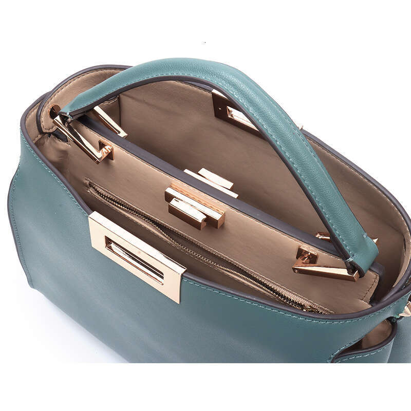 New Royal Sister Genuine Leather Professional Style Temperament Rotating Buckle Large Cat Cowhide Women s Crossbody Bag Handheld