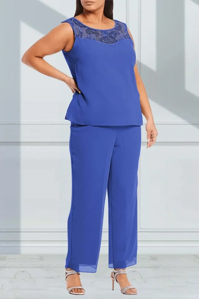 Plus Size Mother of the Bride Sequins Mesh Three Pieces Set Pant Suits Outfit Sets for Wedding Guest Evening Party Gown 2024 250506
