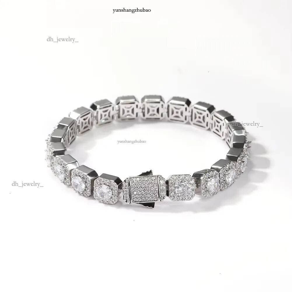 Hip Hop White Gold Micro 10MM Clustered Tennis Chain Necklace for Men Ice Chains Jewelry