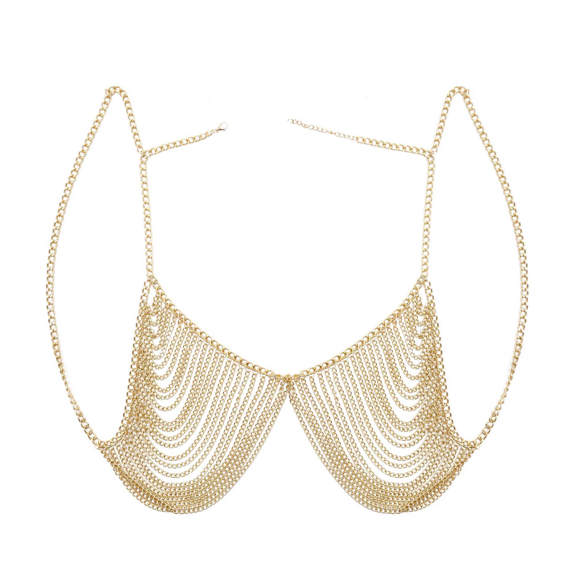 Sexy Chest Bra Chain Body Jewelry Women Metal Chain Multi Layer Body chain Jewelry Beach AccessoriesT250513