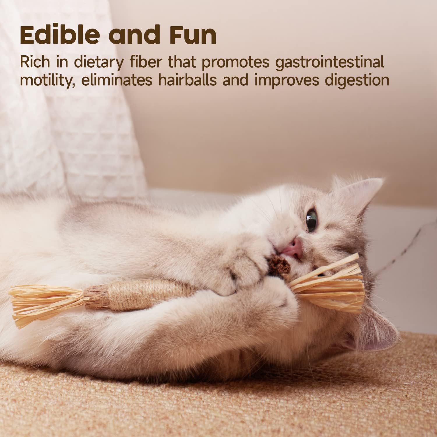 3 Pack Natural Silvervine Sticks Cat Toys, Silvervine Blend Sticks, Kittens Chew Toys Teeth Cleaning, Matatabi Dental Care Cat Treat Edible Kitty Lick