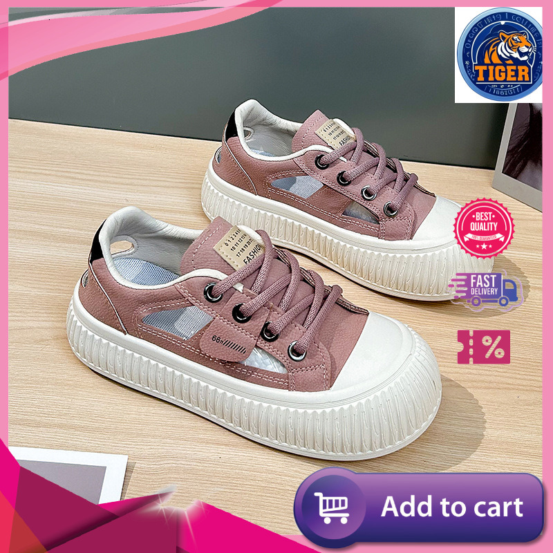 Ddmytiger Summer New Korean Ins Breathable White For Women Hollow Out Casual Board Shoes Thick Bottom Versatile Sponge Cake S M Outdoor Shoes