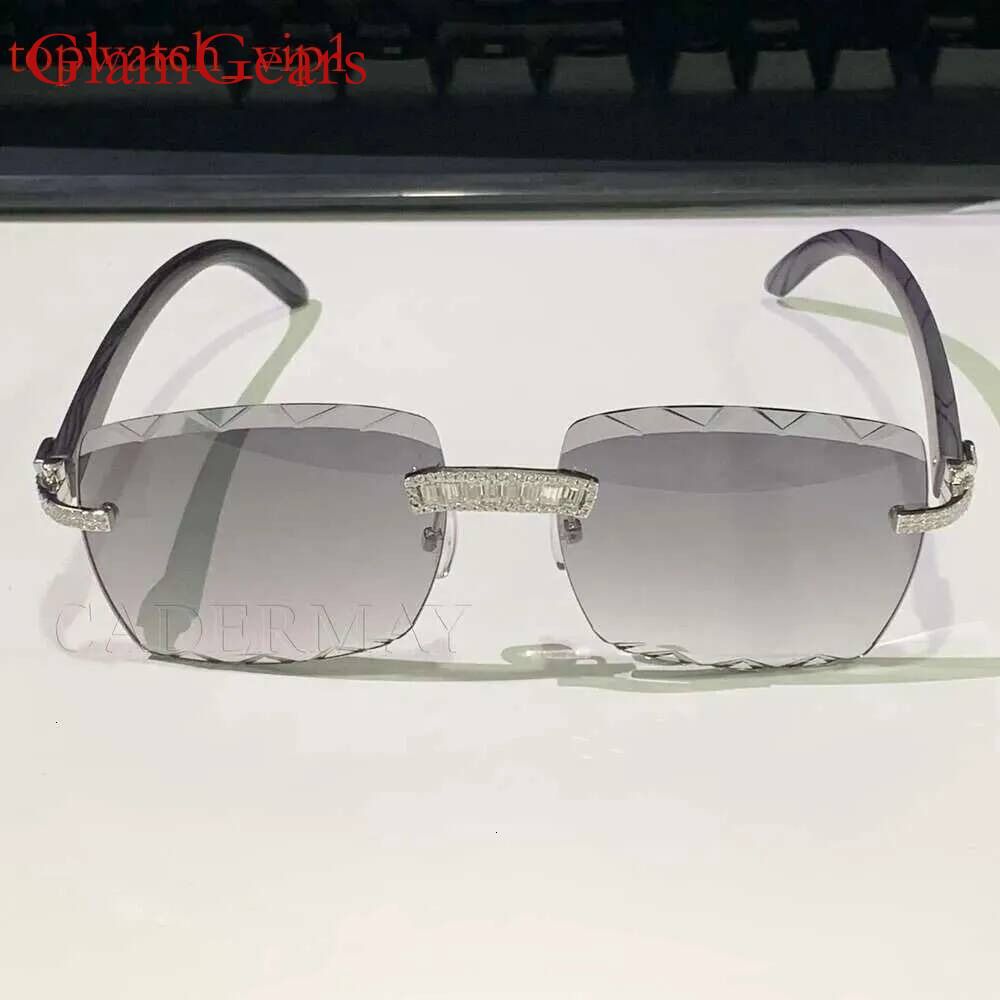 317 Sun Baguette Selling Moissanite Hot Sier Glasses Dia Men Rimless Metal Pur