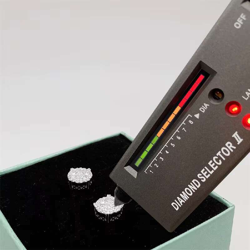 New Hip Hop 925 Silver Moissanite Ear Studs Trendy Earrings
