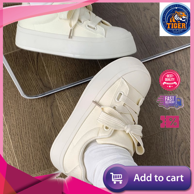 Ddmytiger Thick Soled White Shoes For Women In The Summer Of Fashionable And Casual Board Versatile Student Canvas Instagram Trendy Outdoor Shoes