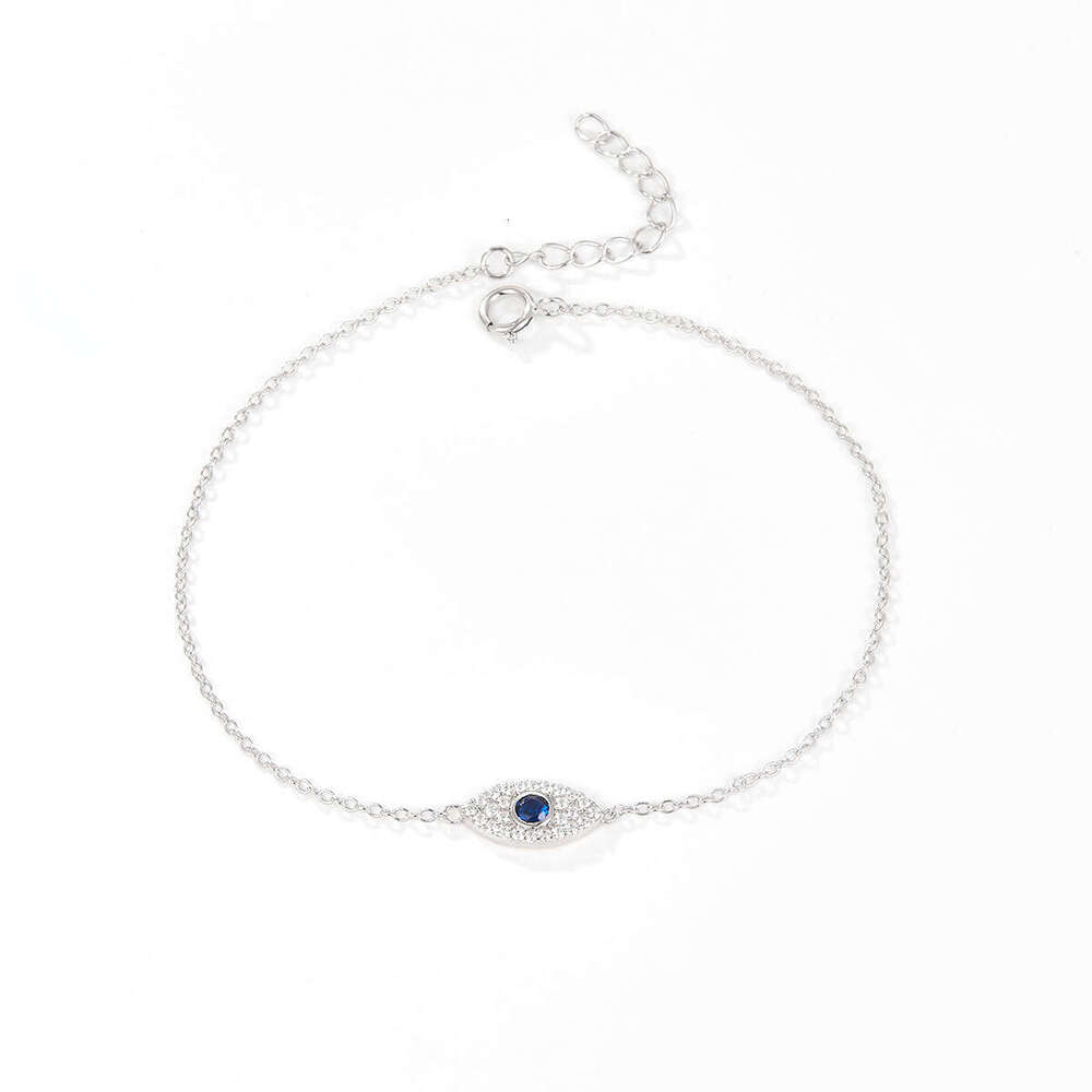 pure sier devils eye bracelet a luxurious and highend feel inlaid with blue zircon chain jewelry