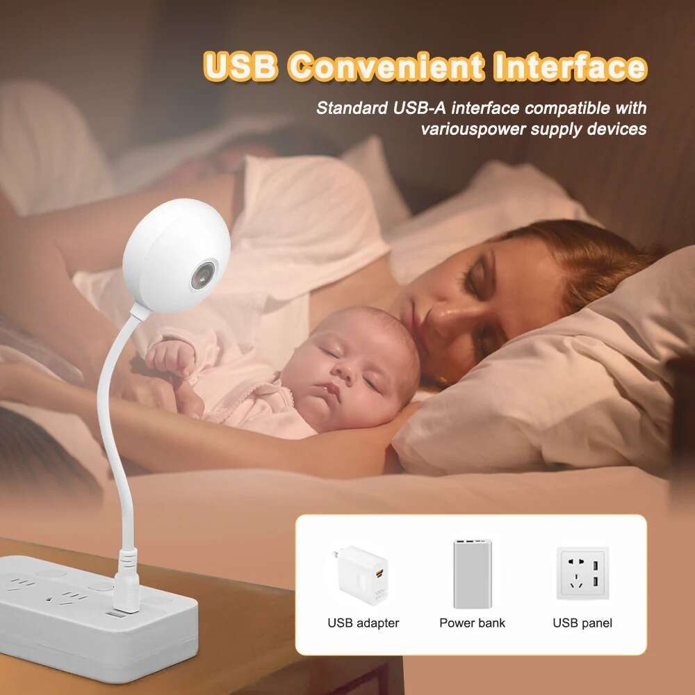 3MP Graffiti USB Light Bulb Indoor Mini WiFi Camera Smart Home Plug and Play Baby Monitoring