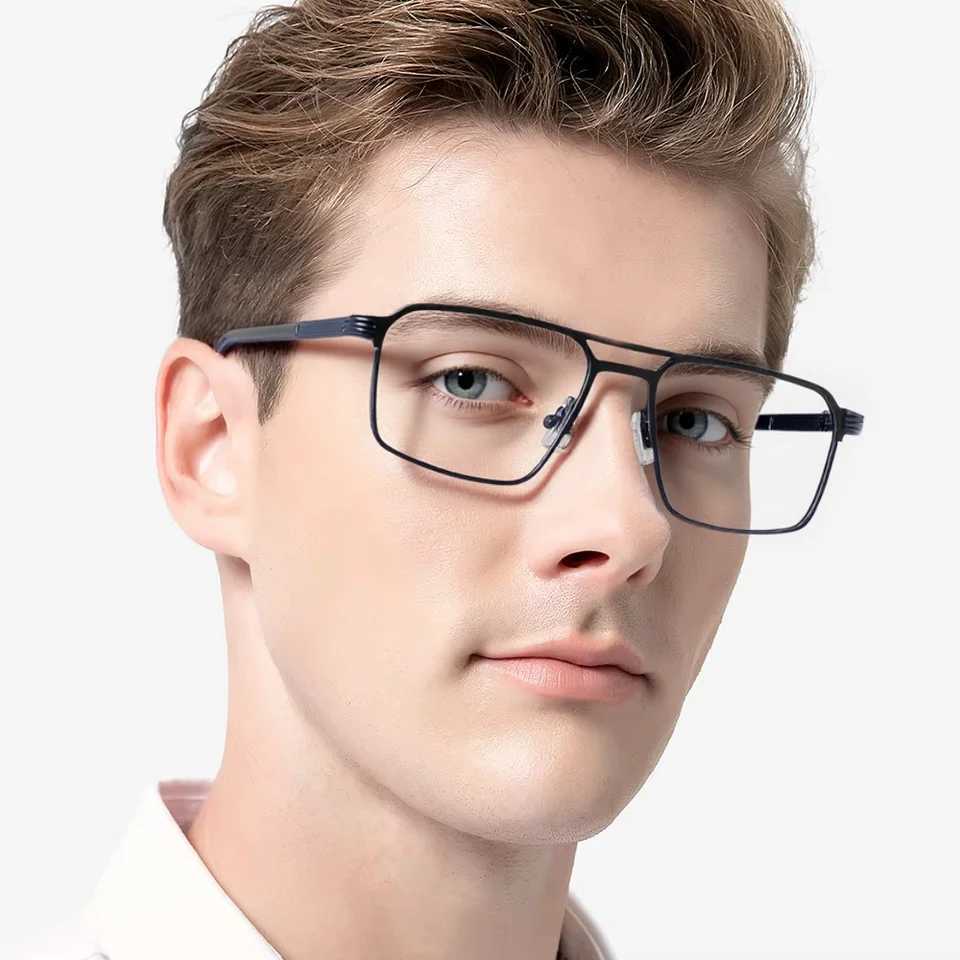 Classic Mens Square Frames Anti-blue Light Reading Glasses Myopia Sunglasses Men Photochromic Customized Prescription Glasses W250513