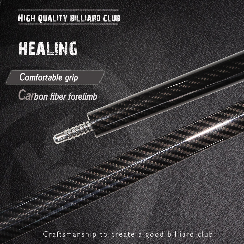 Professionelle kundenspezifische 100 % echte Kohlefaser, halbfertiges Produkt, Snooker-Billard-Queue-Schaft aus Kohlefaser im USA-Stil