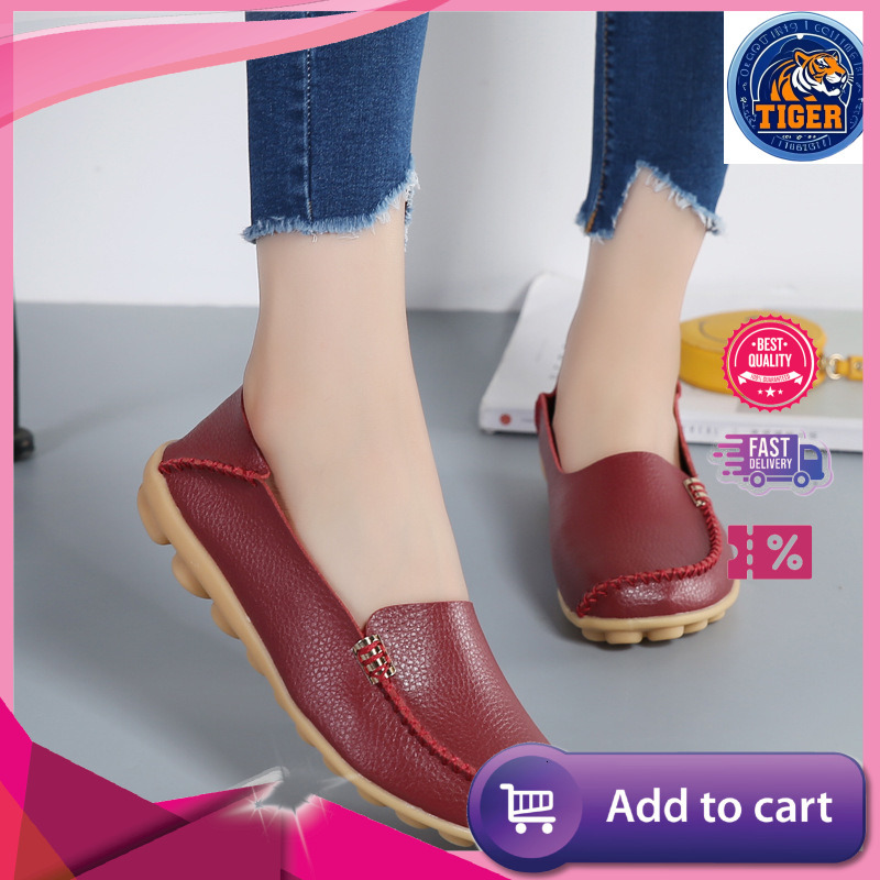 Ddmytiger Four Seasons New Casual Mom S Little White Two Layer Cowhide Nurse Comfortable Large Size Women Shoes Outdoor Shoes