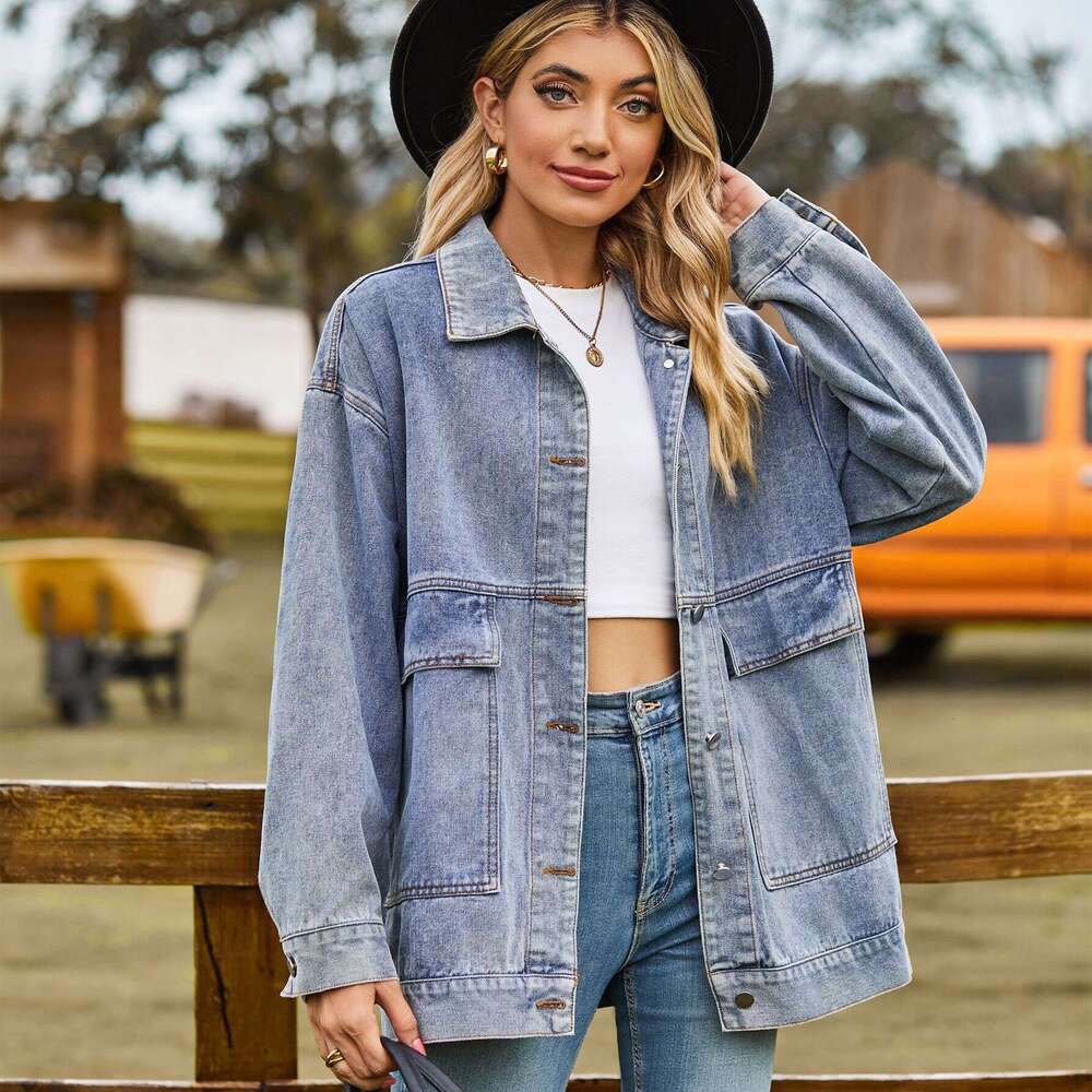 New versatile slimming retro classic loose denim casual jacket top for women in 2025, with a unique and elegant temperament