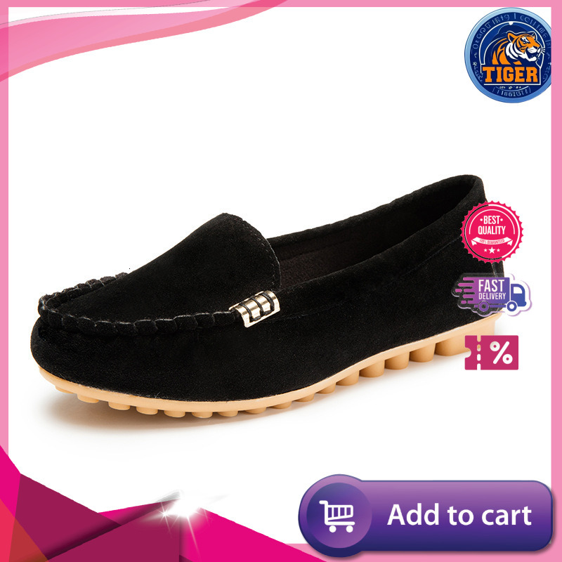 Ddmytiger Autumn Shallow Mouth Bean Flat Single One Foot Lazy Large Women S Shoes Outdoor Shoes