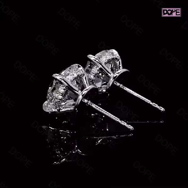 Factory Price Moissanite Stud Earrings Hiphop 925 Sterling Silver 6.5mm VVS Iced Out Moissanite Earrings