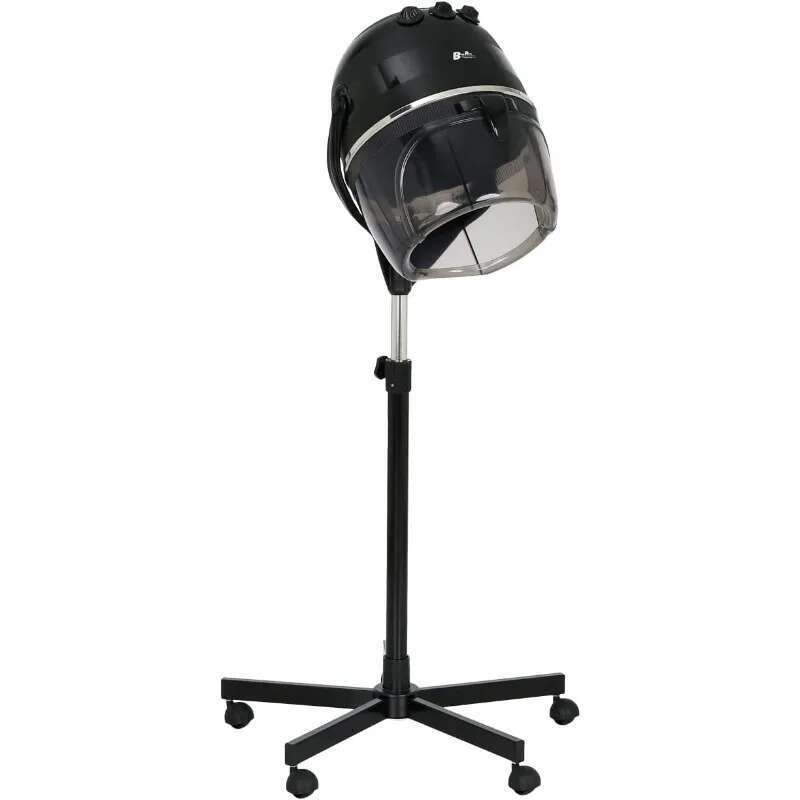 Buy-Rite Meredith 880 Watt Salon Hair Dryer, Sturdy 5-Star Caster Fully Adjustable Height, 60 Minute Timer, Automatic Shut-Off