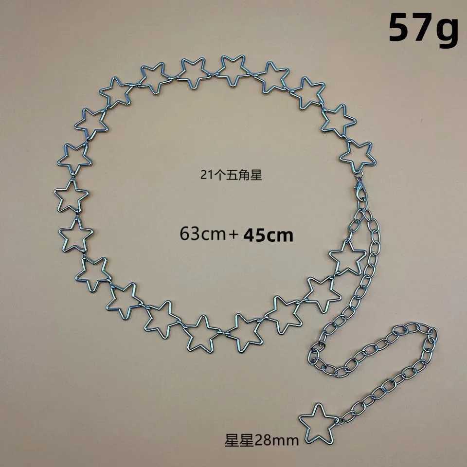 Simplicity Single-layer Four Leaf Star Alloy Waist Chain Street Photo Womens Body ChainT250513