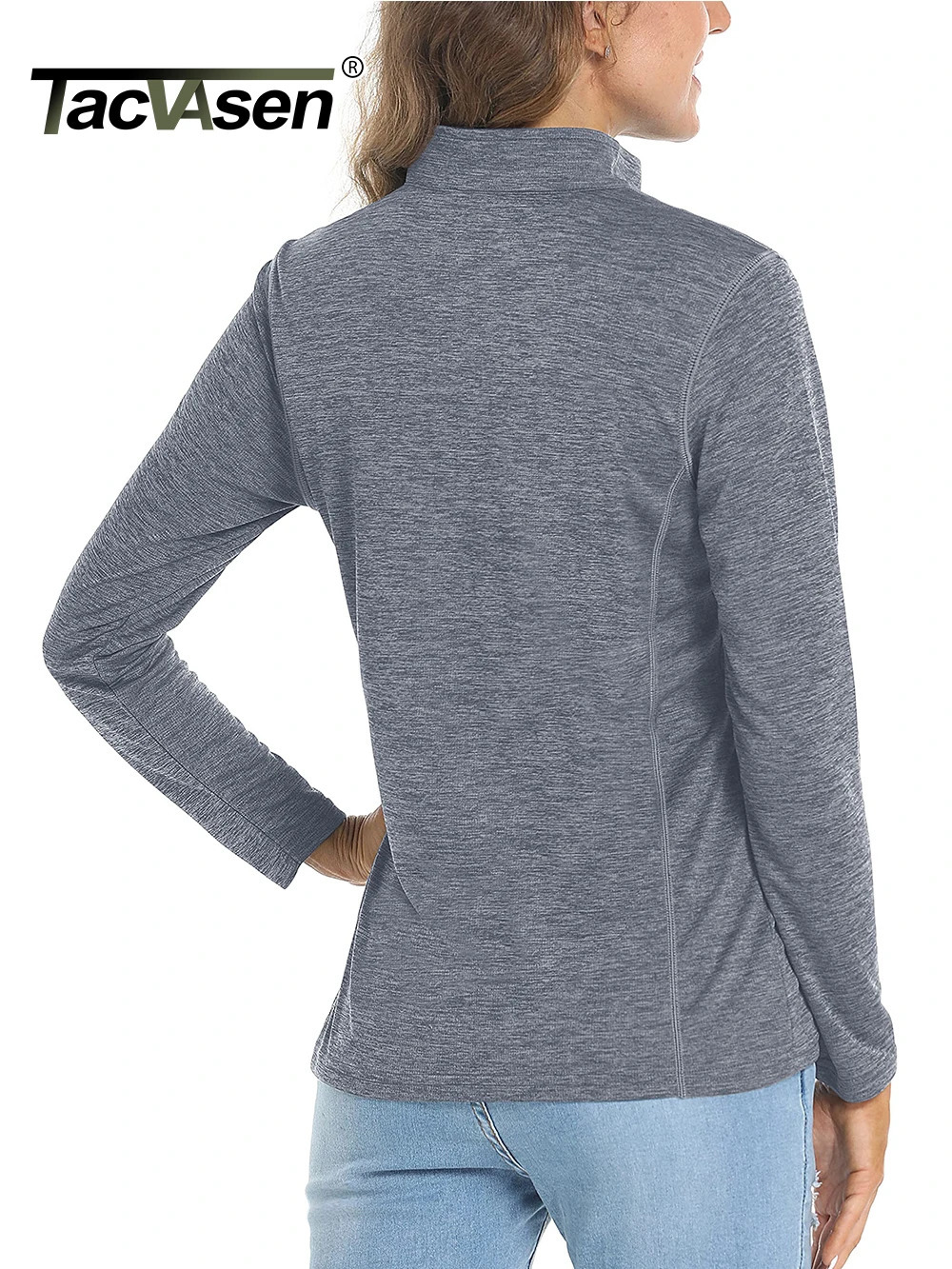 TACVASEN UPF50 Summer Quarter Pullovers Womens Sun Protection Long Sleeve TShirts Performance Outdoor Sports Tee Shirts Tops 250513