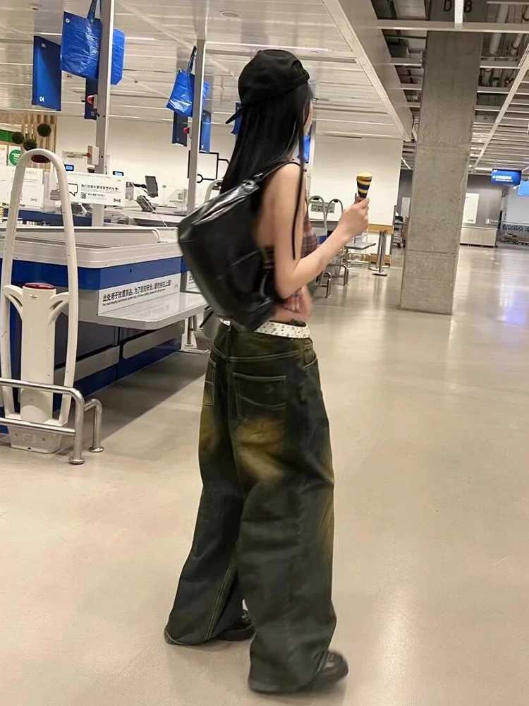 Genayooa Vintage Mesh Tops Women Sleeveless Plaid Print Tank Tops Y2k Retro Backless Camis Tops Streetwear 2000s Japanese Summer M250513