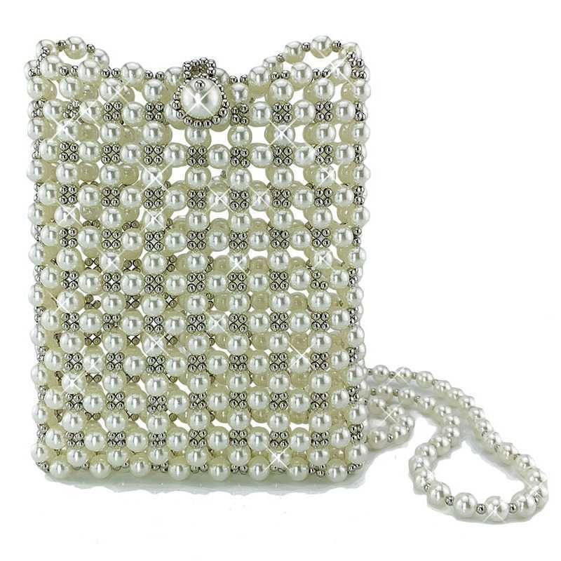 Pearl bag, bead string crossbody shoulder bag, Korean style ING