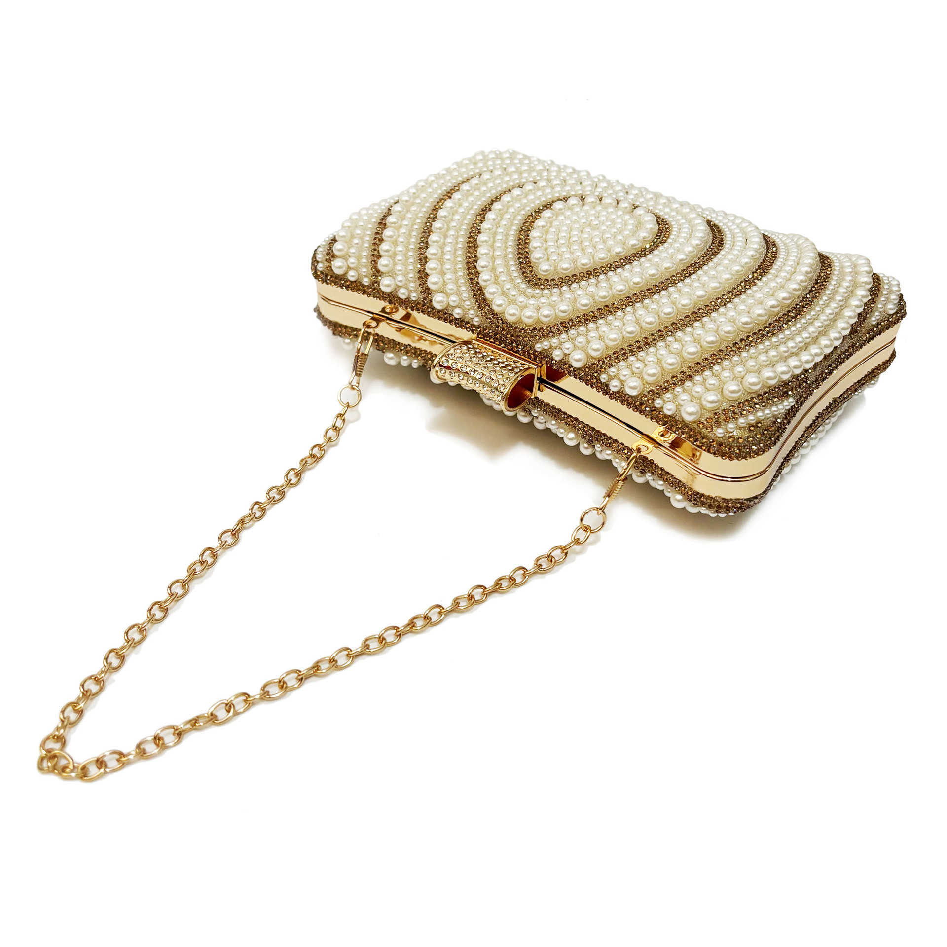 Hot selling double-sided pearl dinner dress handbag with one shoulder and crossbody for women