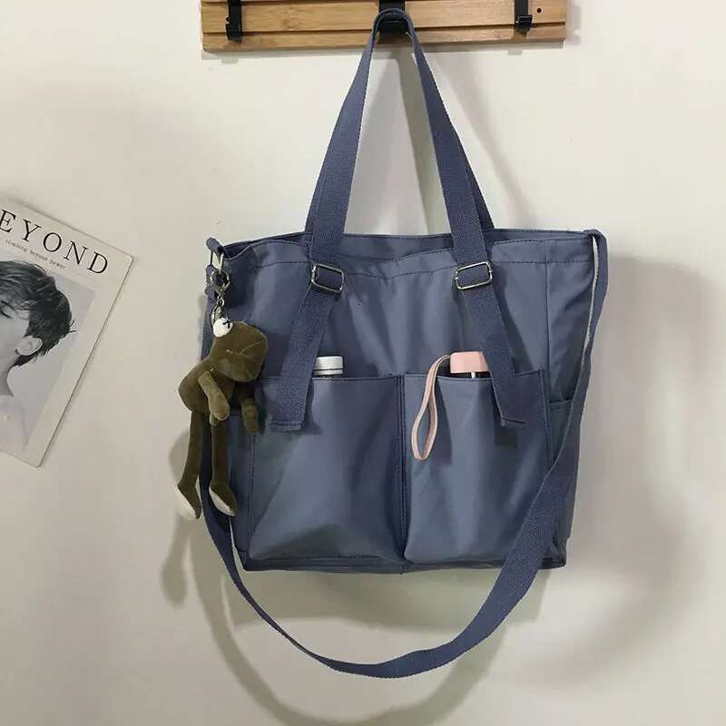 Waterproof Capacity Canvas Female Messenger Korean Student Haruku Japanese One-Shoulder Large Tote Bag