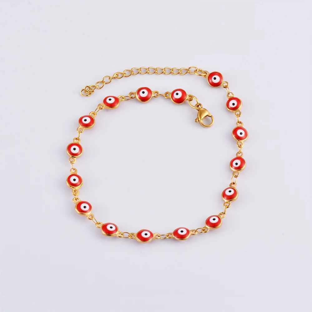 Stainless Steel Bracelets Blue Red Evil Eye Enamel Bead Bracelet for Women Lucky Turkish Eye Jewelry Gifts XJ250707