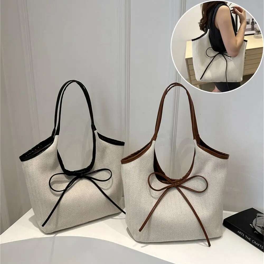 Simple Large Capacity Shoulder Bags Solid Color Portable Big Handbags Canvas Bag For Outdoor Travel