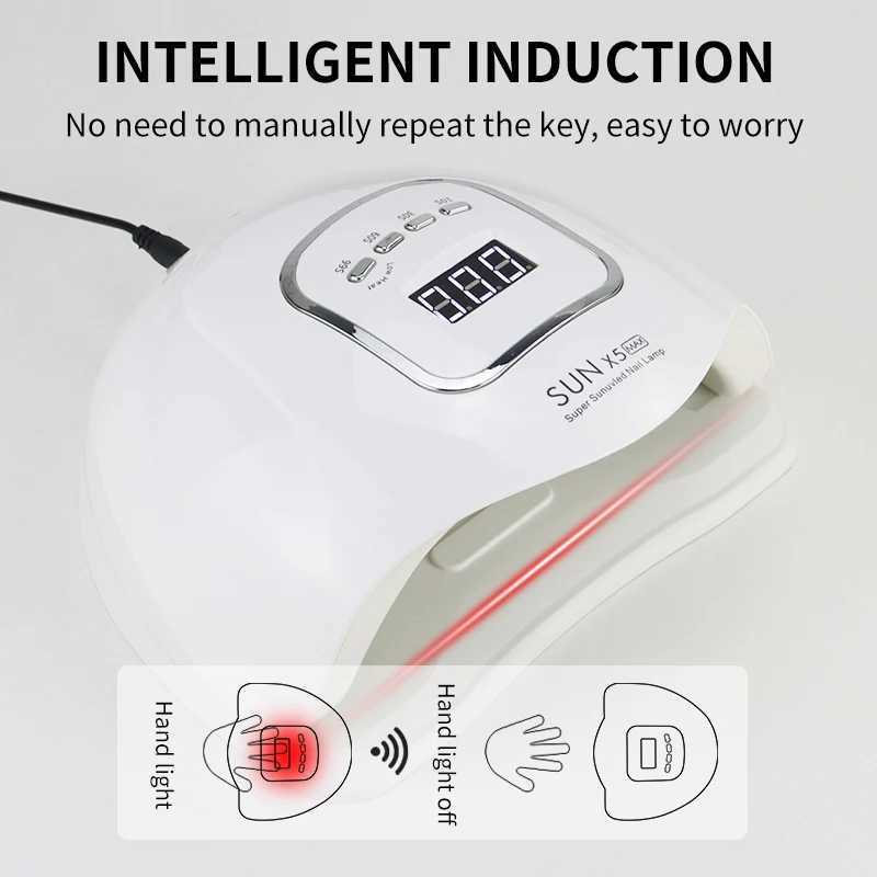 SunX5 Max Uv Led Lamp Professional Nails High Power Nail Light Auto Sensor Smart Nail For Fast Drying Gel Nail 45 Leds For Salon W250513