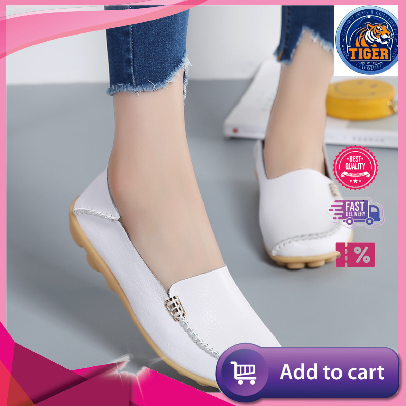 Ddmytiger Four Seasons New Casual Mom S Little White Two Layer Cowhide Nurse Comfortable Large Size Women Shoes Outdoor Shoes