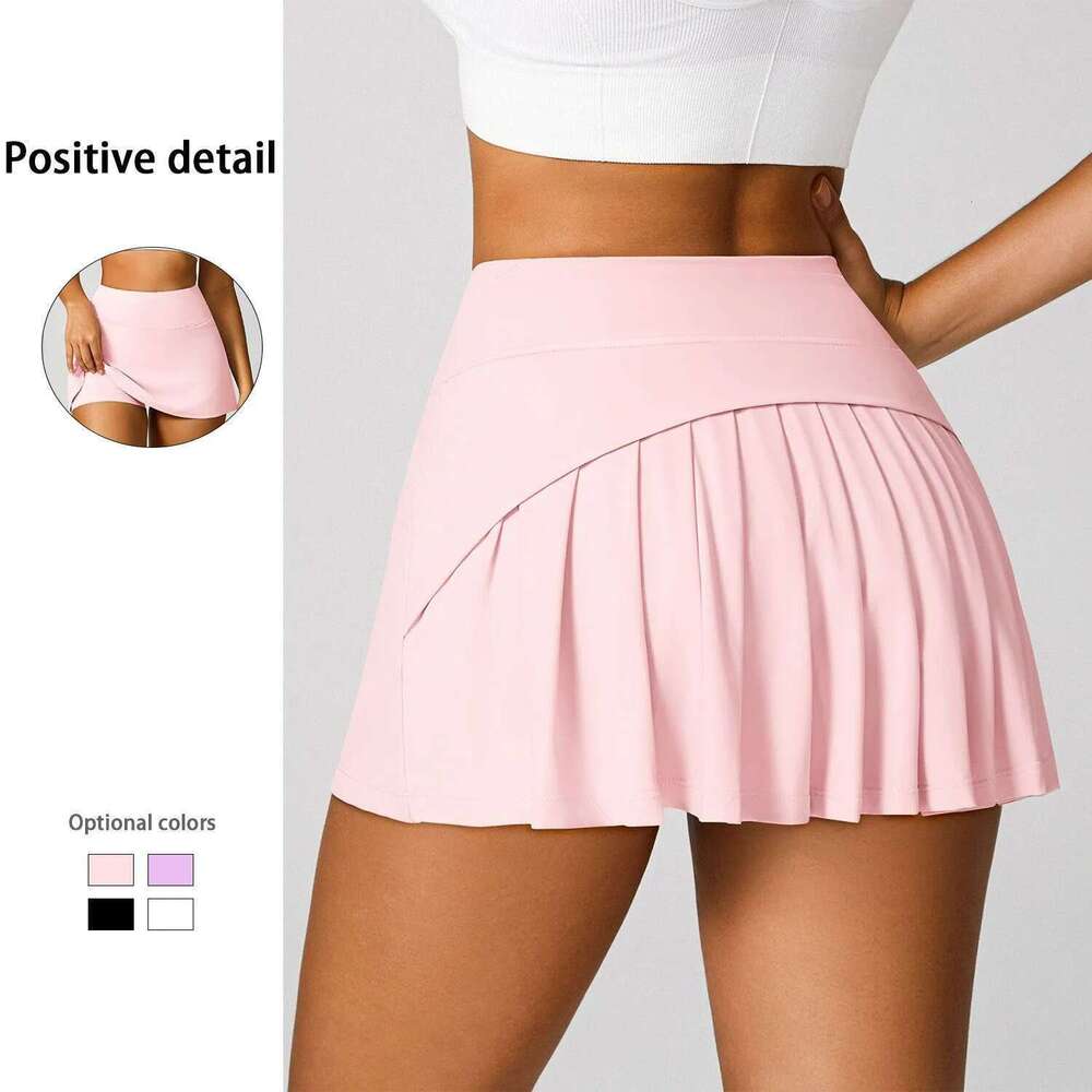 2025 Tennis Gym Golf Running Pleated Pantskirts Women Sports Fiess High Waist Quick-Dry Skorts 2 In 1 Skirts With Shorts